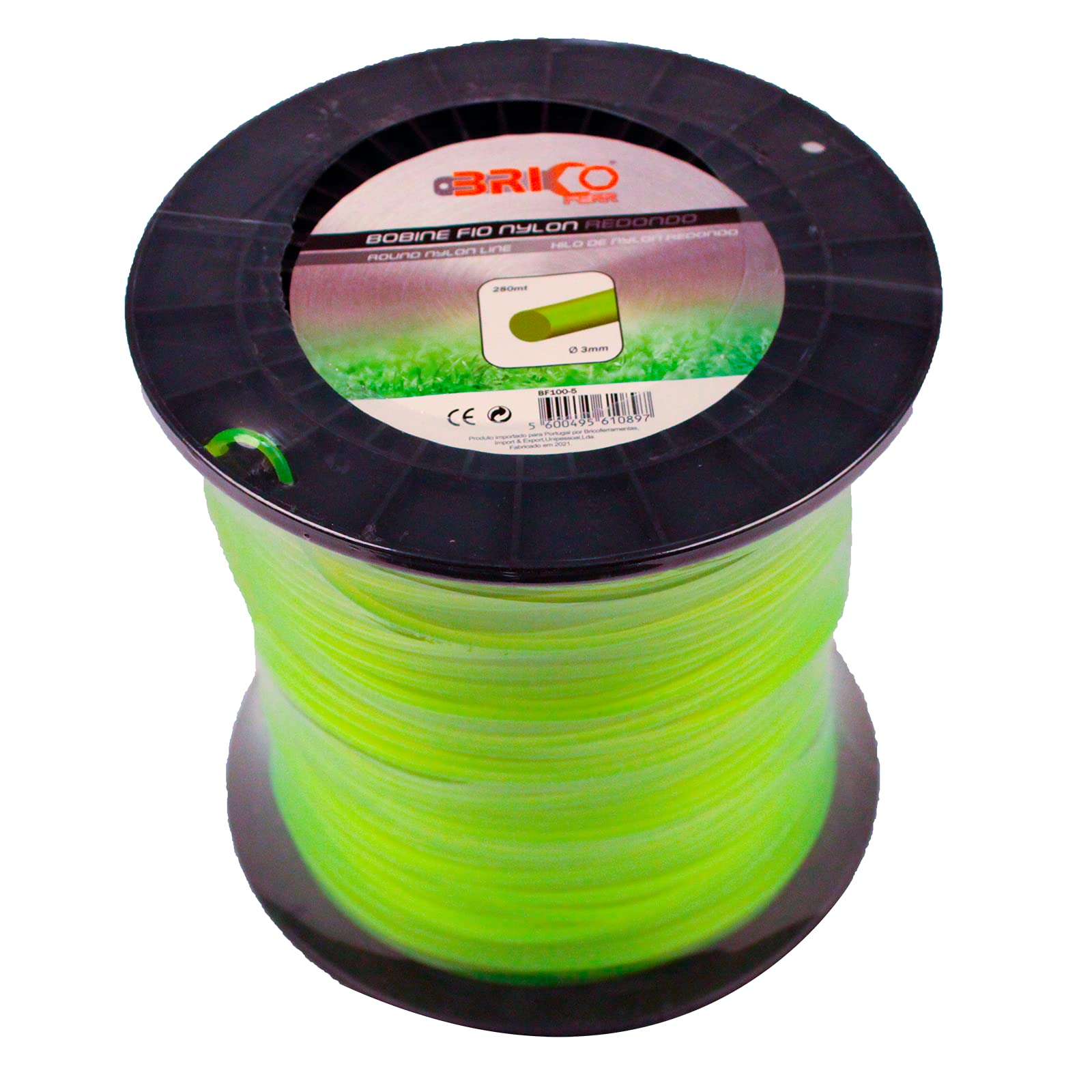 Bricoferr BF100-5 - Filo rotondo per decespugliatore, 3 mm x 280 metri