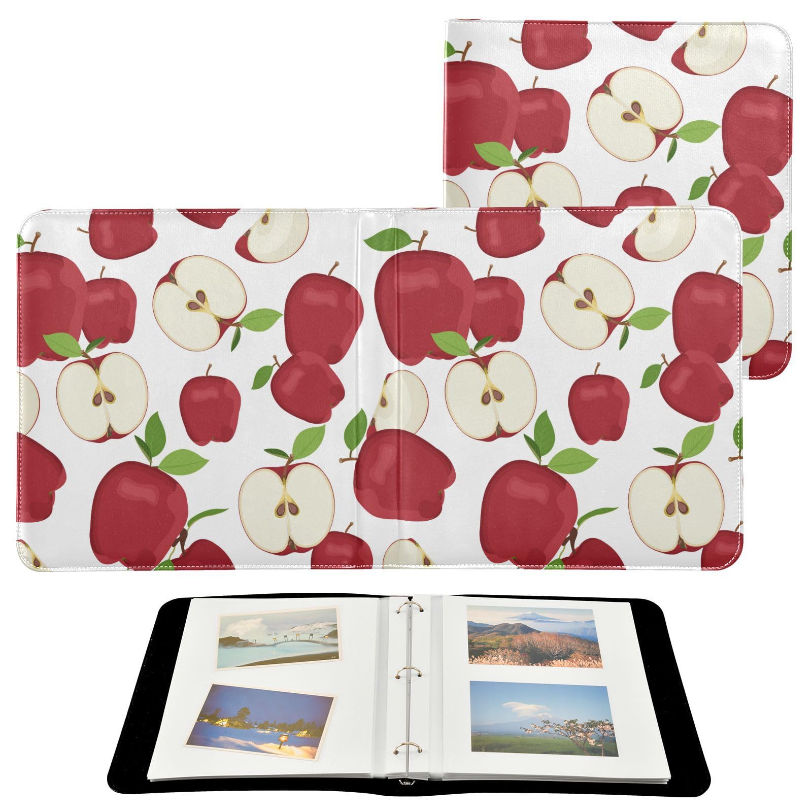 Álbum de fotos, páginas autoadhesivas, estantería de fotos, álbum de fotos familiar de 4 x 6, 5 x 7, 6 x 8, rodajas de manzanas