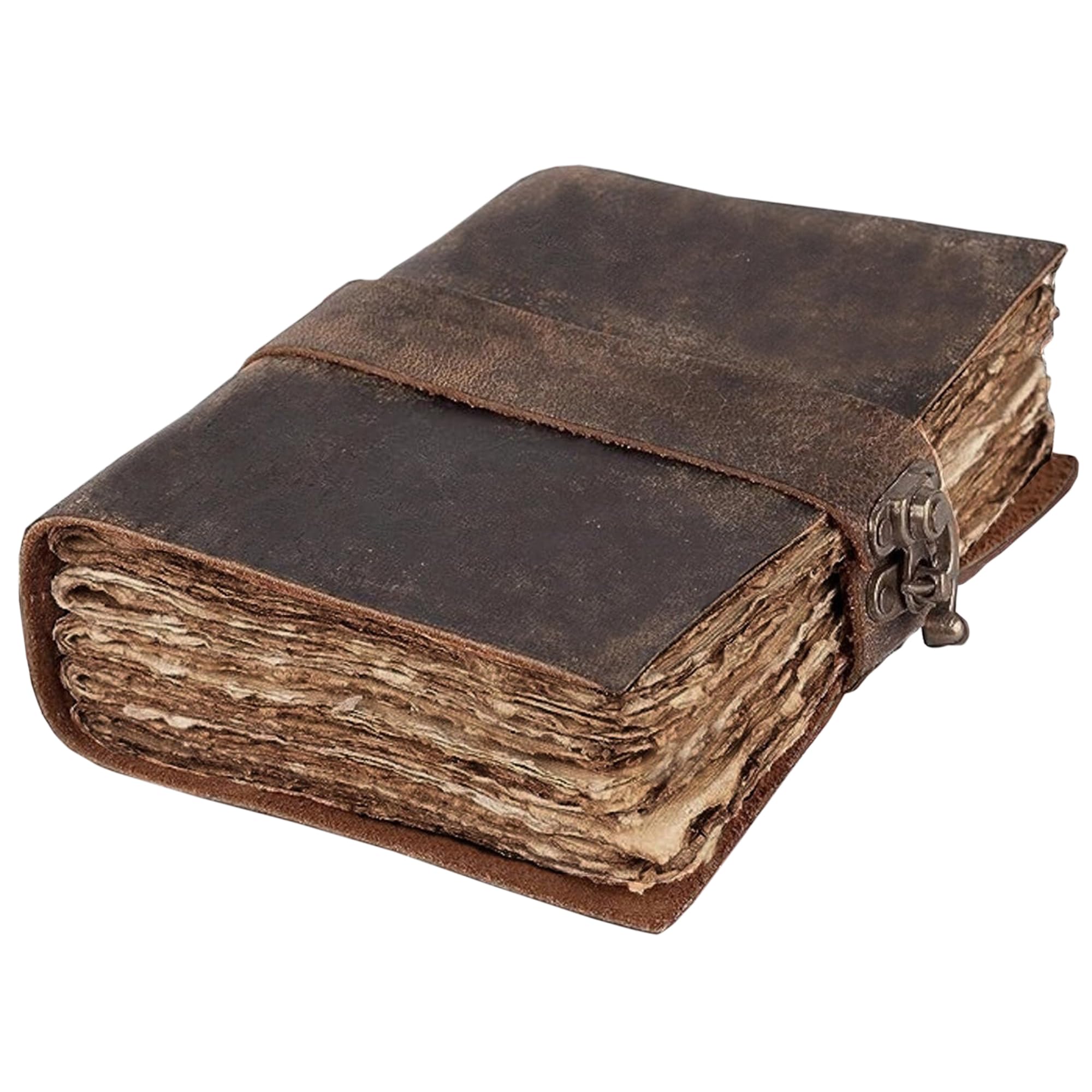 Vintage Leather Journal Rustic Brown A5 Notebook 200 Pages Leather Bound Book Of Shadows Art Journal Travel Notebook Sketchbook Recipe notebook (33.02 x 25.4 Cm)