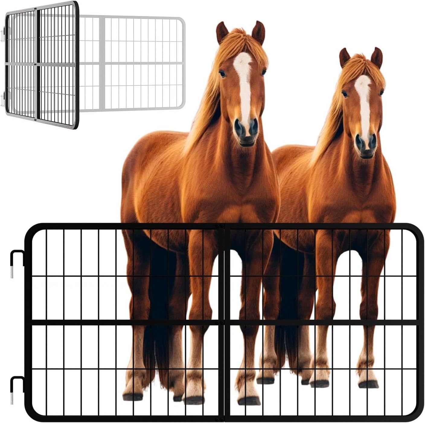 Horse Stall, Steel Horse Stall Door Guard with 48x24 Inch Size, Heavy Duty Gate with Easy Installation, Perfect for Horse Stall and Stable Maintenance