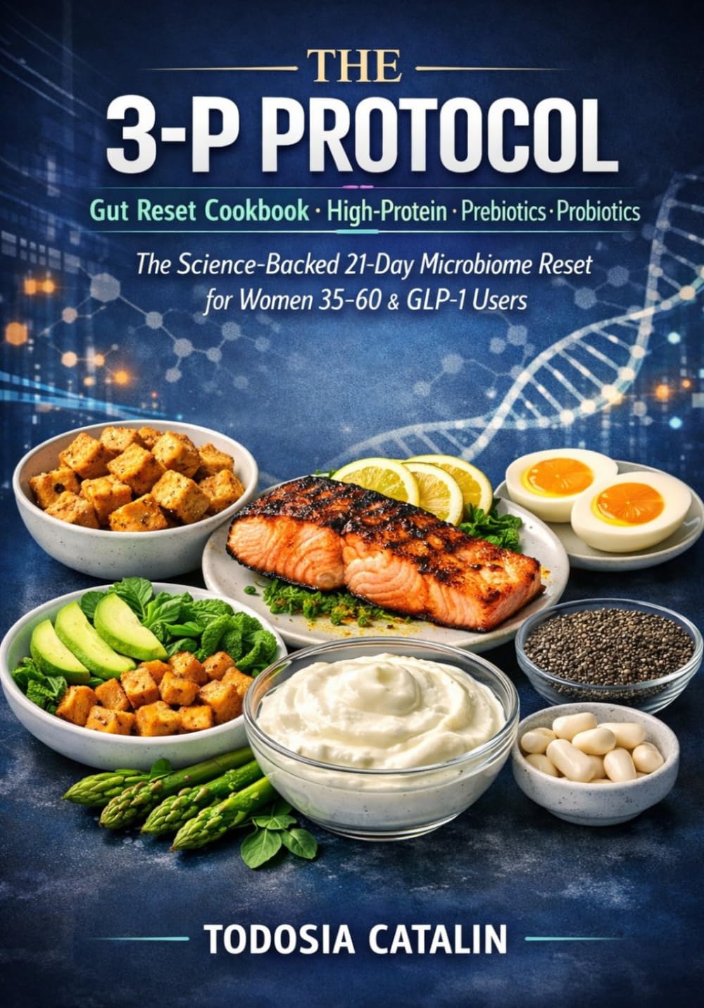 THE 3-P PROTOCOL: Gut Reset Cookbook High-Protein · Prebiotics · Probiotics The Science-Backed 21-Day Microbiome Reset for Women 35–60 & GLP-1 Users