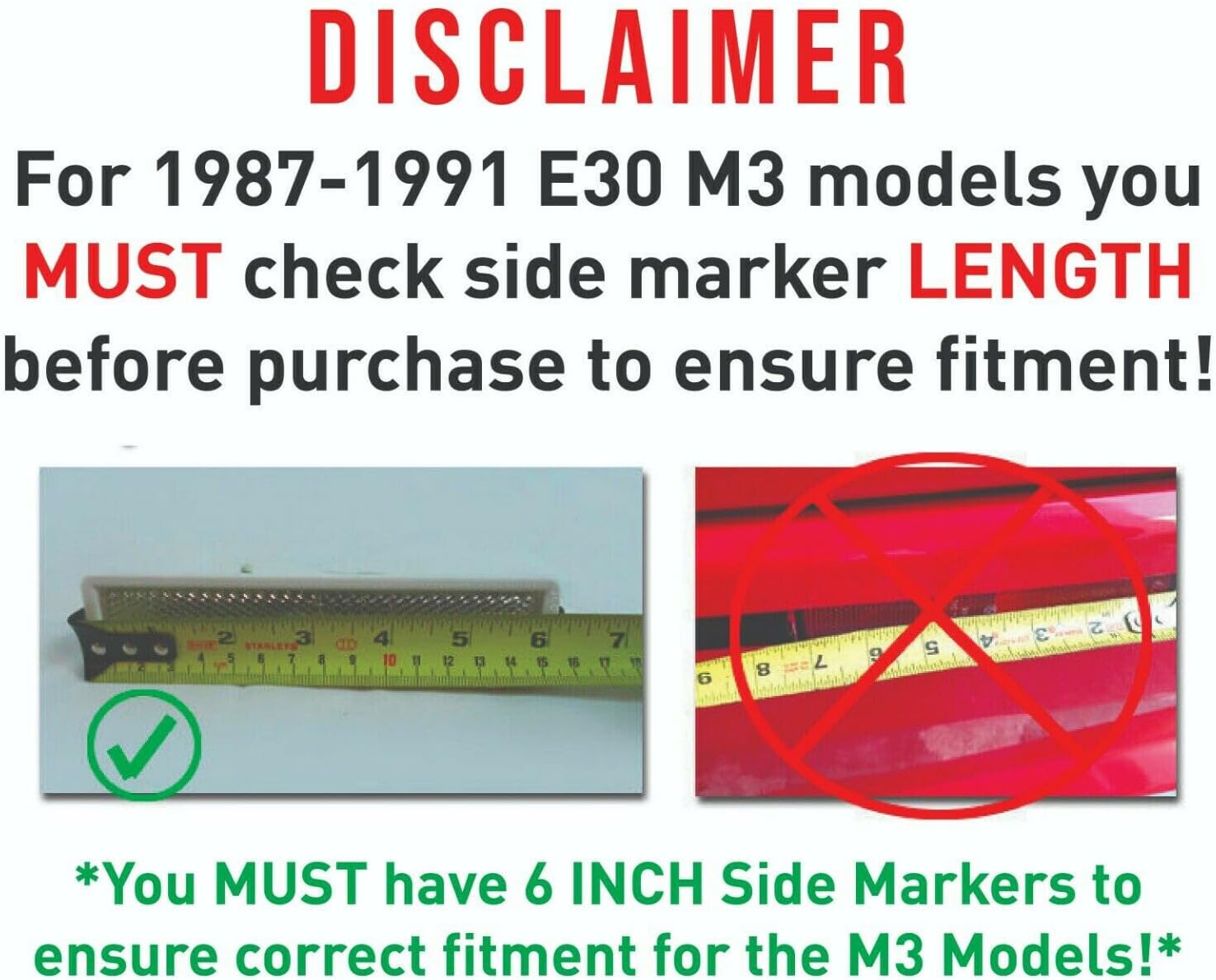 4X Turn Signal Side Marker Light Lamp for BMW E30 E32 E34 1988-1996 (White)