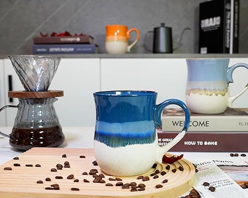 Miniatura 5 de Tazas de café grandes de 20 onzas, taza de café de cerámica, tazas de té grandes con un mango grande para oficina y hogar, aptas para microondas y