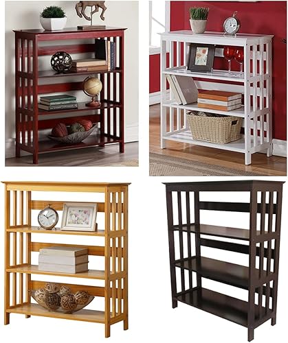 Legacy Decor Estantería de madera de 3 niveles, con acabado expreso de 36 pulgadas de alto