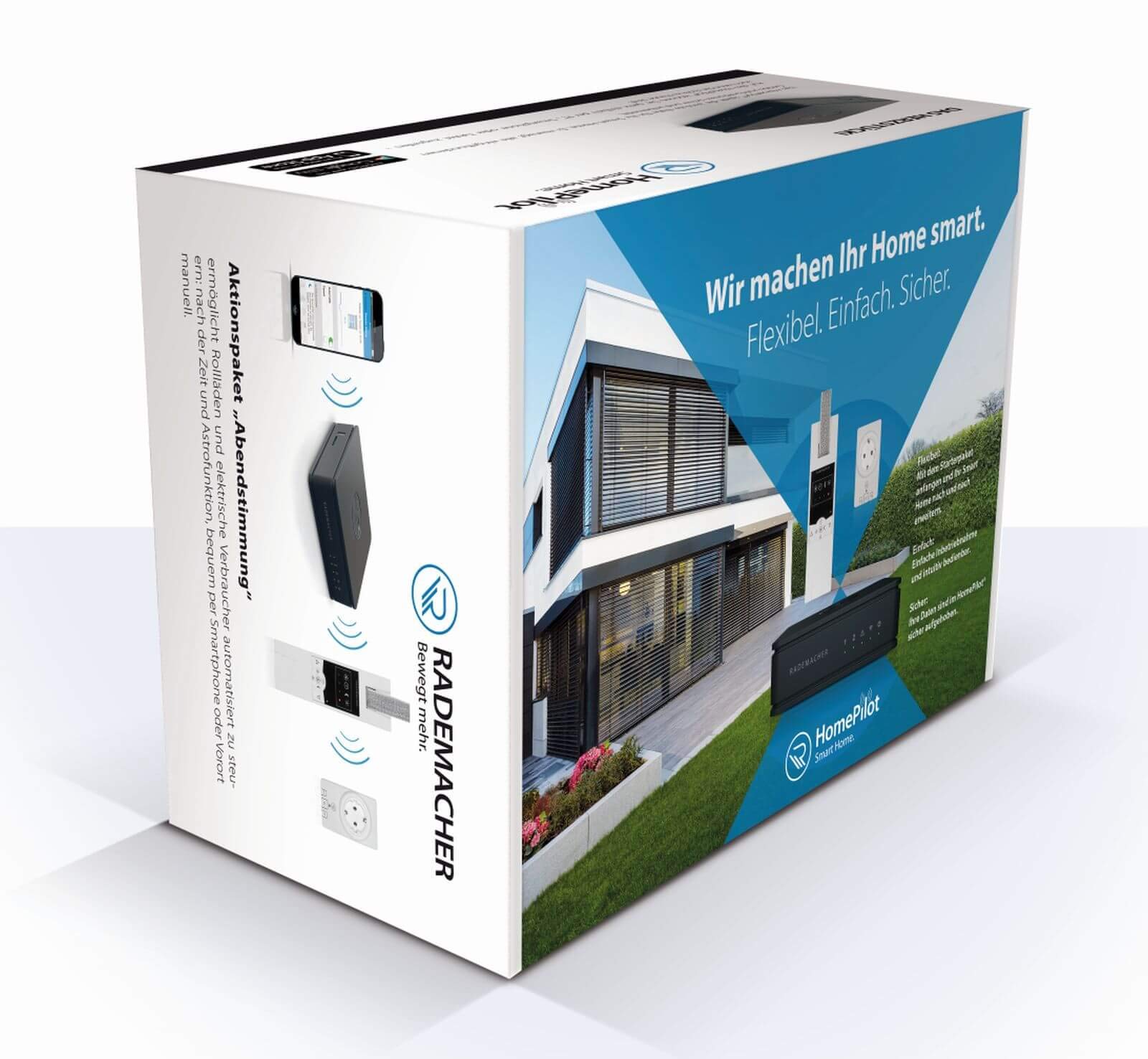 Rademacher HomePilot Smart Home Set Promozionale Night Sera con Avvolgitore elettrico (RolloTron Standard DuoFern 1400) + interruttori tra presa