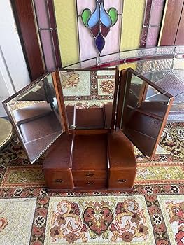 Amazon.co.jp: 三面鏡 ミニ ドレッサー 置き型 インテリア 昭和