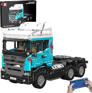 Mould King 13203 Technik Ferngesteuerter LKW Klemmbausteine APP & 2,4ghz Fernsteuerung RC Bausatz Lastwagen Zugmaschine Auto Bausteine Geschenk für Erwachsene 2060 Teile