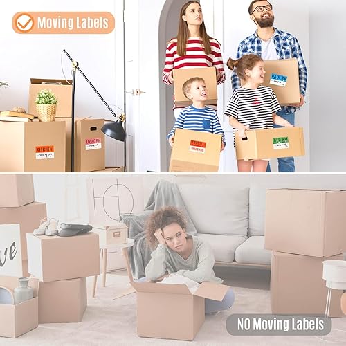 Miniatura 6 de Etiquetas removibles para cajas de mudanza para el hogar, 240 unidades, etiquetas para caja de mudanza, 2 x 3 pulgadas, etiquetas frágiles para