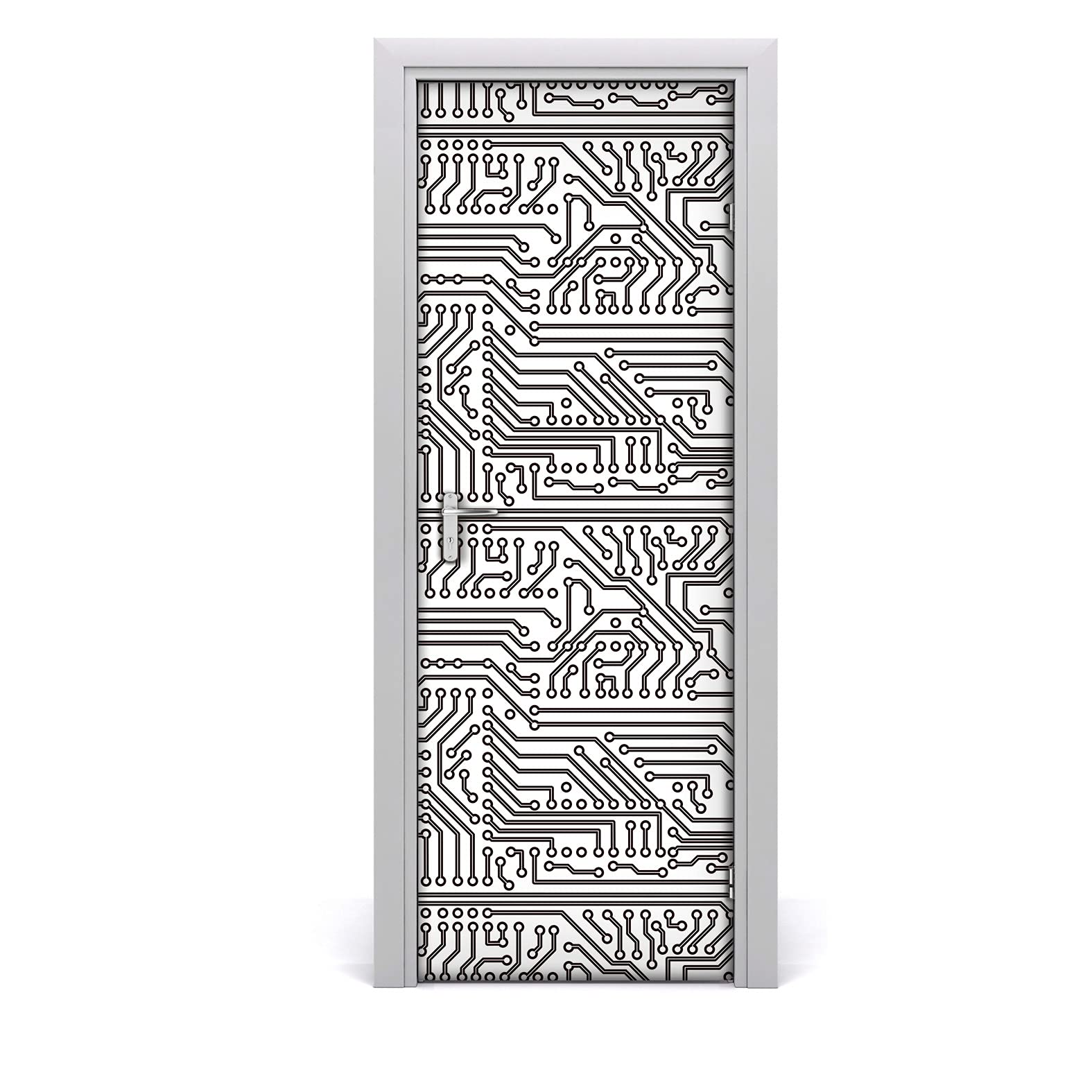 Papier peint sur la porte étiquette imperméable circuit électronique