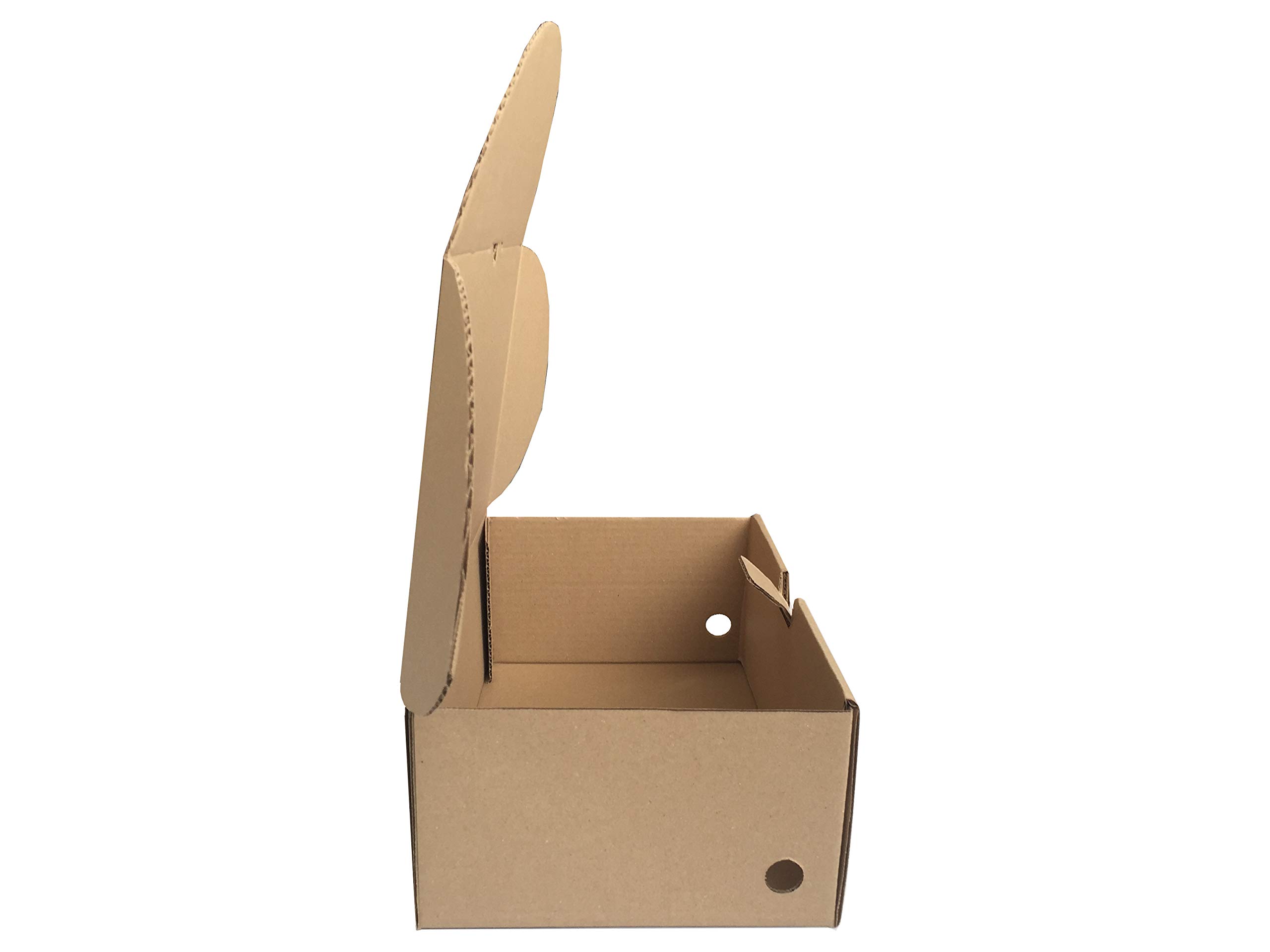 Pack de 50 Cajas de Cartón Automontables 35,5 x 22 x 13 cm Para Envíos y Mudanzas Color Marrón y Microcanal Fabricadas en España