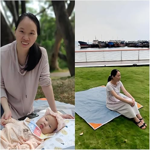 Miniatura 5 de Orga'Neat Manta de picnic de bolsillo, lona de camping de bolsillo ligera a prueba de arena, 55 x 60 pulgadas, plegable y cabe en una bolsa pequeña,