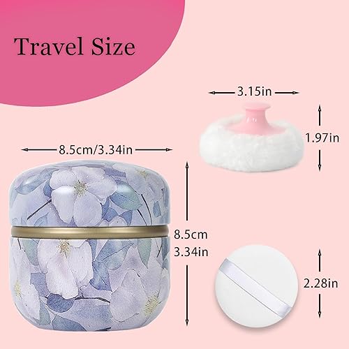 Miniatura 5 de Soplo de polvo corporal y recipiente, contenedor de polvo vacío portátil de 3.15 pulgadas para polvo suelto para mujeres bebés, caja de polvo con