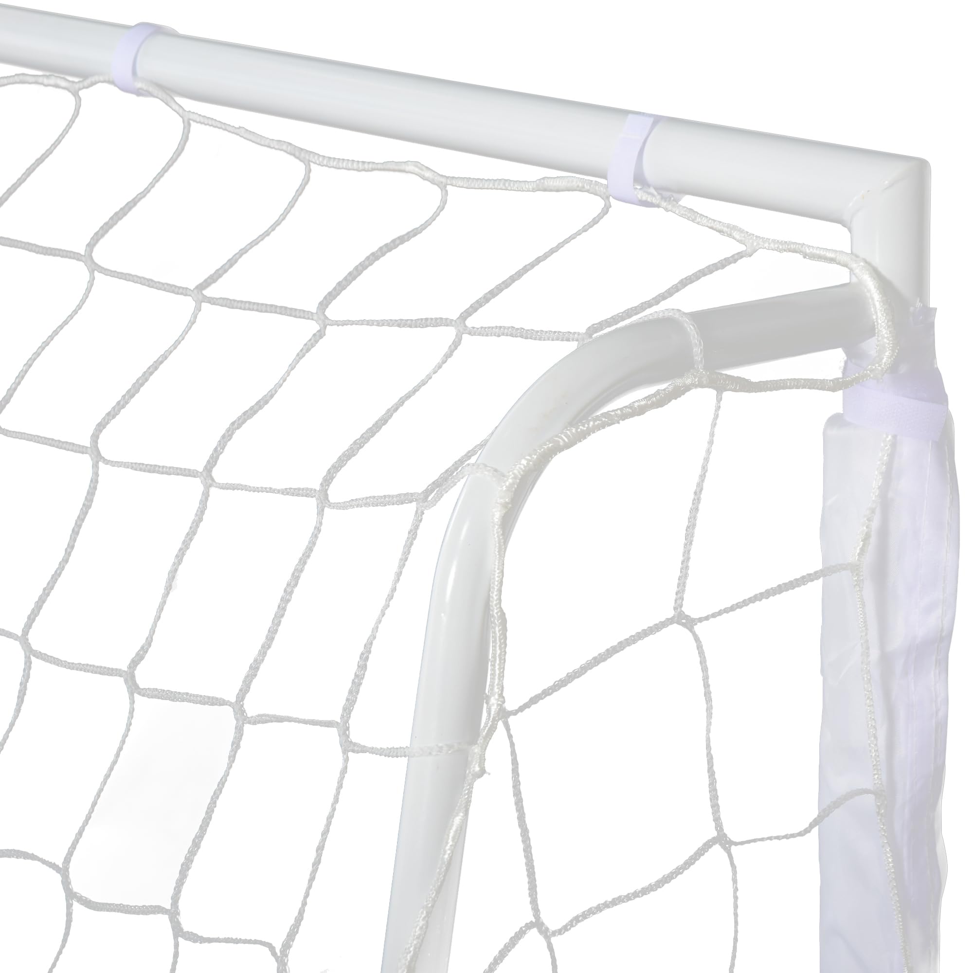 HOMCOM Lot de 2 Buts de Football Châssis Métal 186L x 62l x 123H cm Blanc