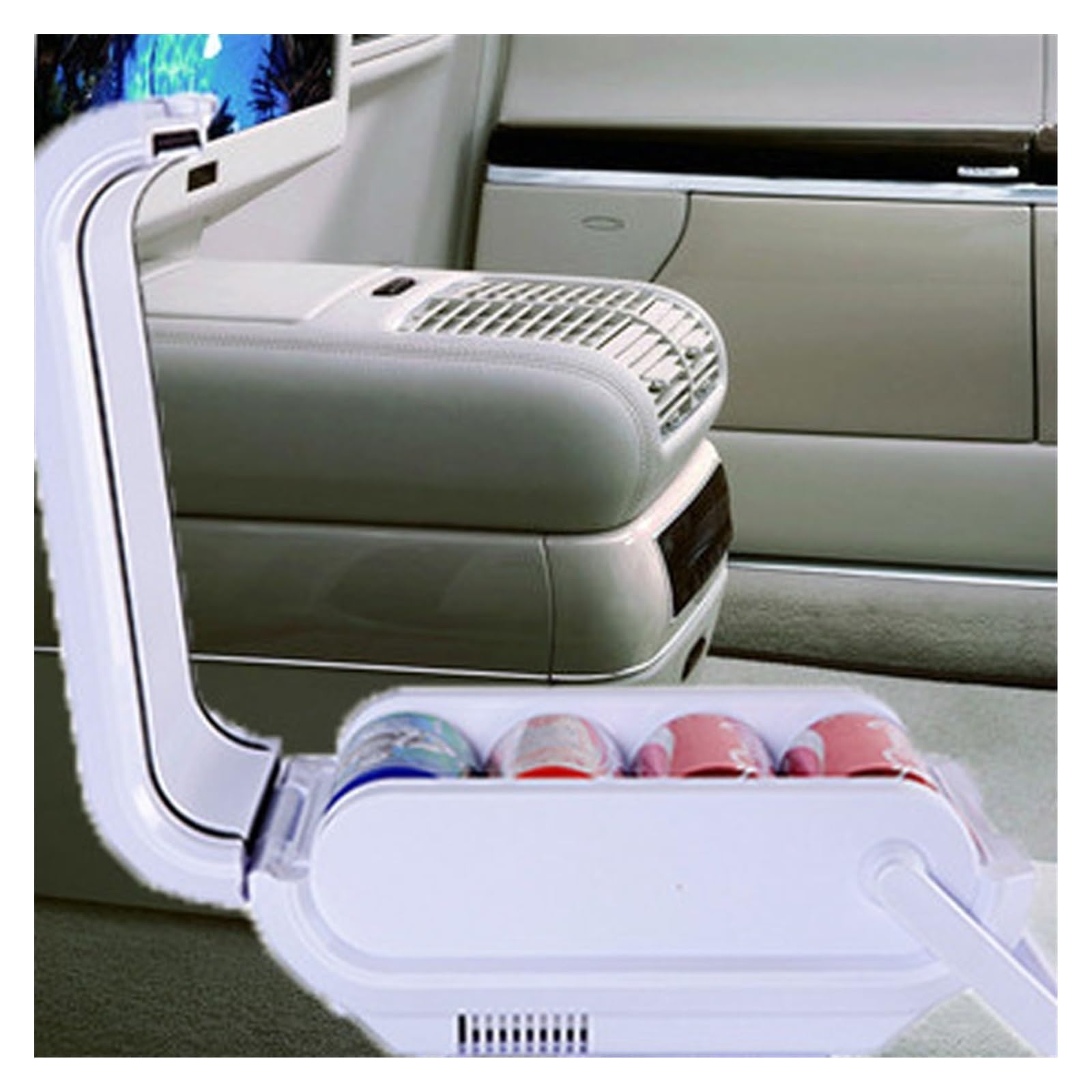 Refrigerador for Auto de 3L, 12V, Mini refrigerador for Auto, refrigerador pequeño, Blanco, Capacidad for 4 Bebidas congeladas.