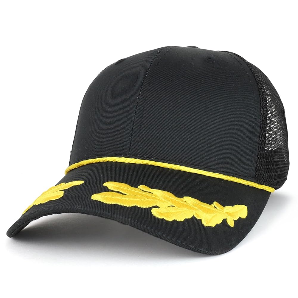 Armycrew Captain Oak Leaf Embroidered Trucker Mesh Cap with