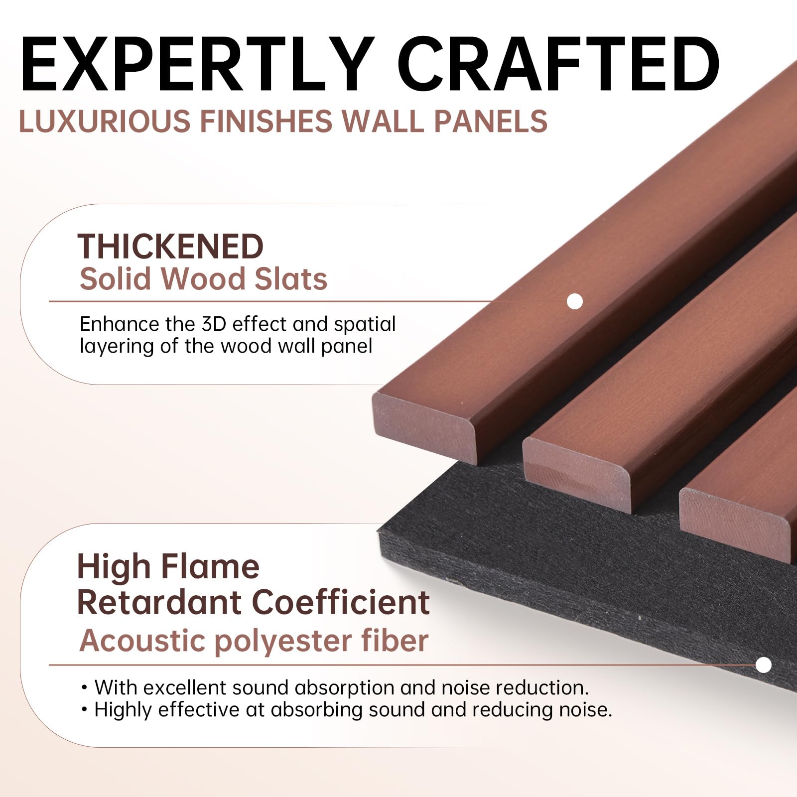 NAVREX 2 pannelli acustici a doghe in legno massello, per parete e soffitto, pannelli fonoassorbenti 3D scanalati, finitura noce, pannelli insonorizzanti per Home Theater, decorazione per ufficio e
