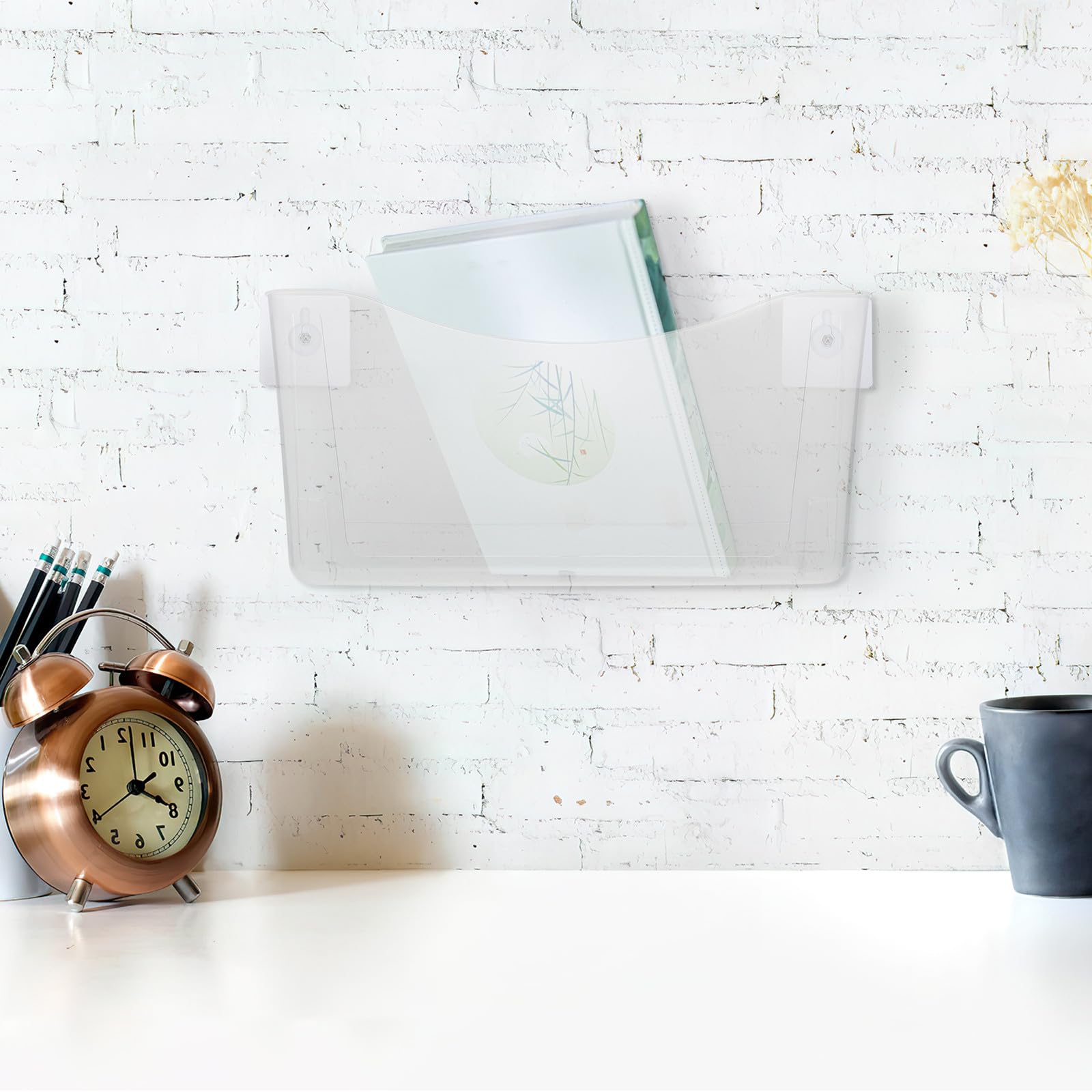 Organizador de Correo de Pared Transparente de Abs, Carpeta de Archivos Colgante Versátil para Oficina, Estante de Almacenamiento para Documentos y Papeles