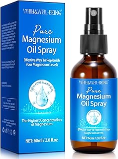 Magnesium Spray, Pure Magnesium Oil Spray for Feet, Natural Ingredient in Glass Bottle, Easy to Absorb and Use 1Pack