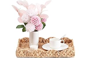 Hand-Woven Scalloped Rattan Tray Scalloped Wicker Basket