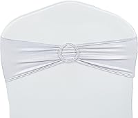 Vista 39 de MDS - Paquete de 50 bandas elásticas de elastano para silla, lazos elásticos para sillas con hebilla deslizante, ajuste universal para bodas, Acción