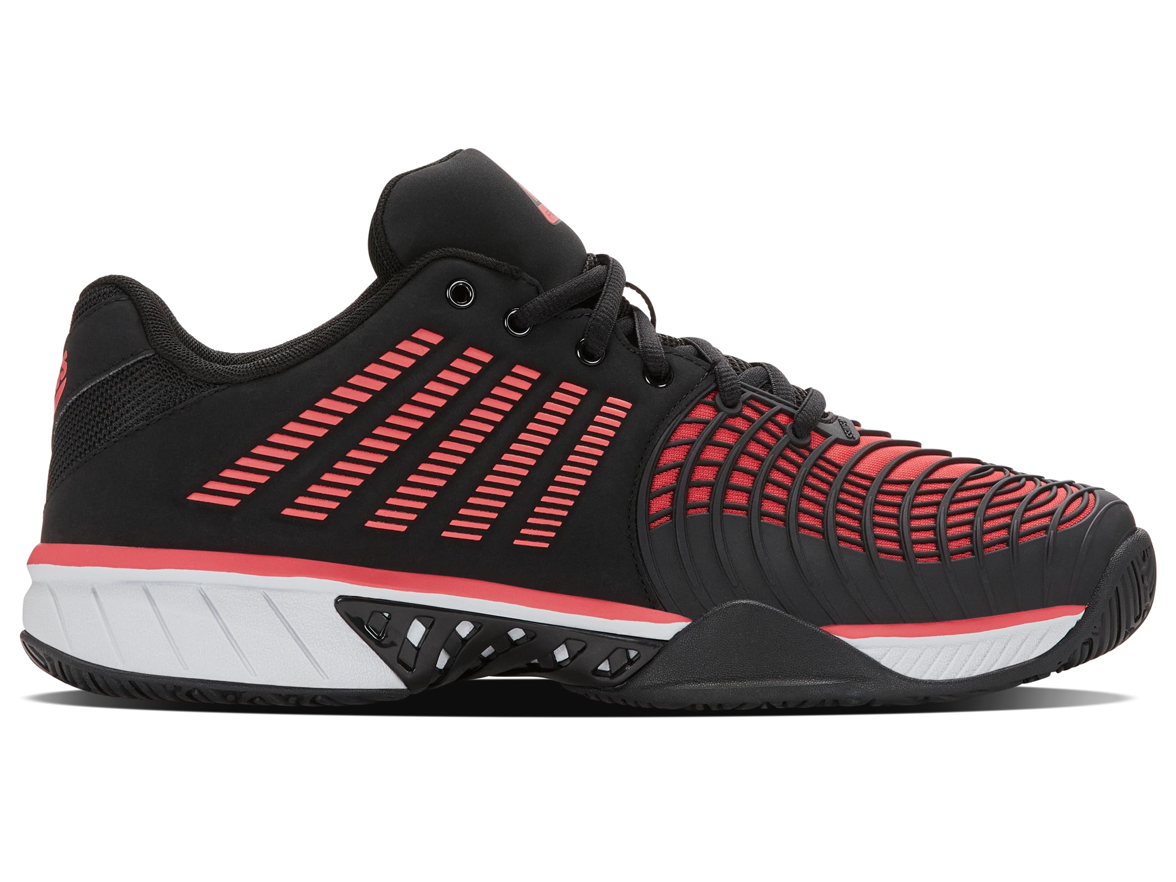 K-Swiss Mens Express Light 3 Padel Tennis Shoe, Black Micro Chip Neon Lava, 8.5 UK