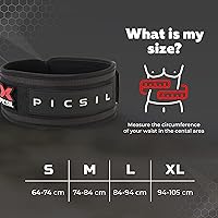 Vista 6 de PICSIL Cinturón de levantamiento de pesas, cinturón de entrenamiento para un apoyo excepcional para el núcleo y la espalda, cinturón