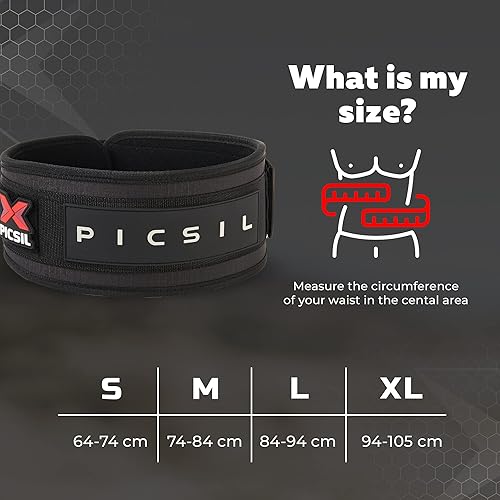 Miniatura 6 de PICSIL Cinturón de levantamiento de pesas, cinturón de entrenamiento para un apoyo excepcional para el núcleo y la espalda, cinturón de
