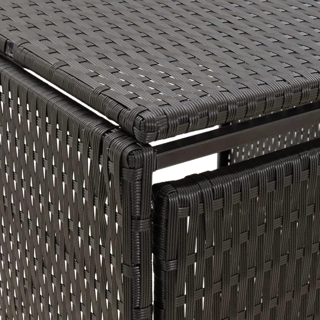 vidaXL Single Wheelie Bin Shed Black 27.6"x31.5"x46.1" Poly Rattan