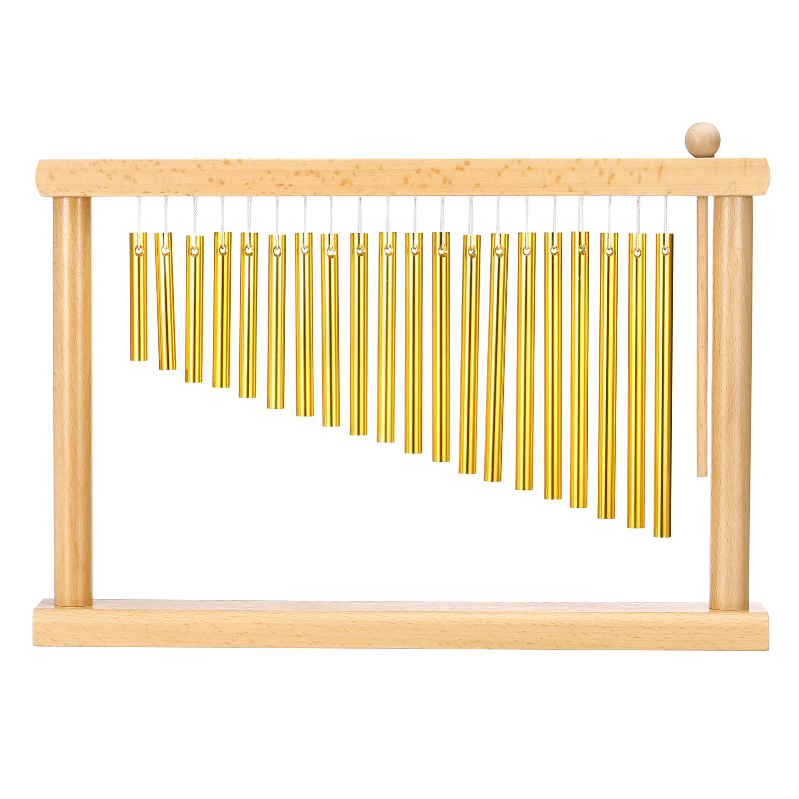 QUARKZMAN 20 Notas De Carillón De Mesa Instrumento De Percusión Musical Con Mazo Para Relajación Meditación Y Decoración De Oficina (Tono Dorado)