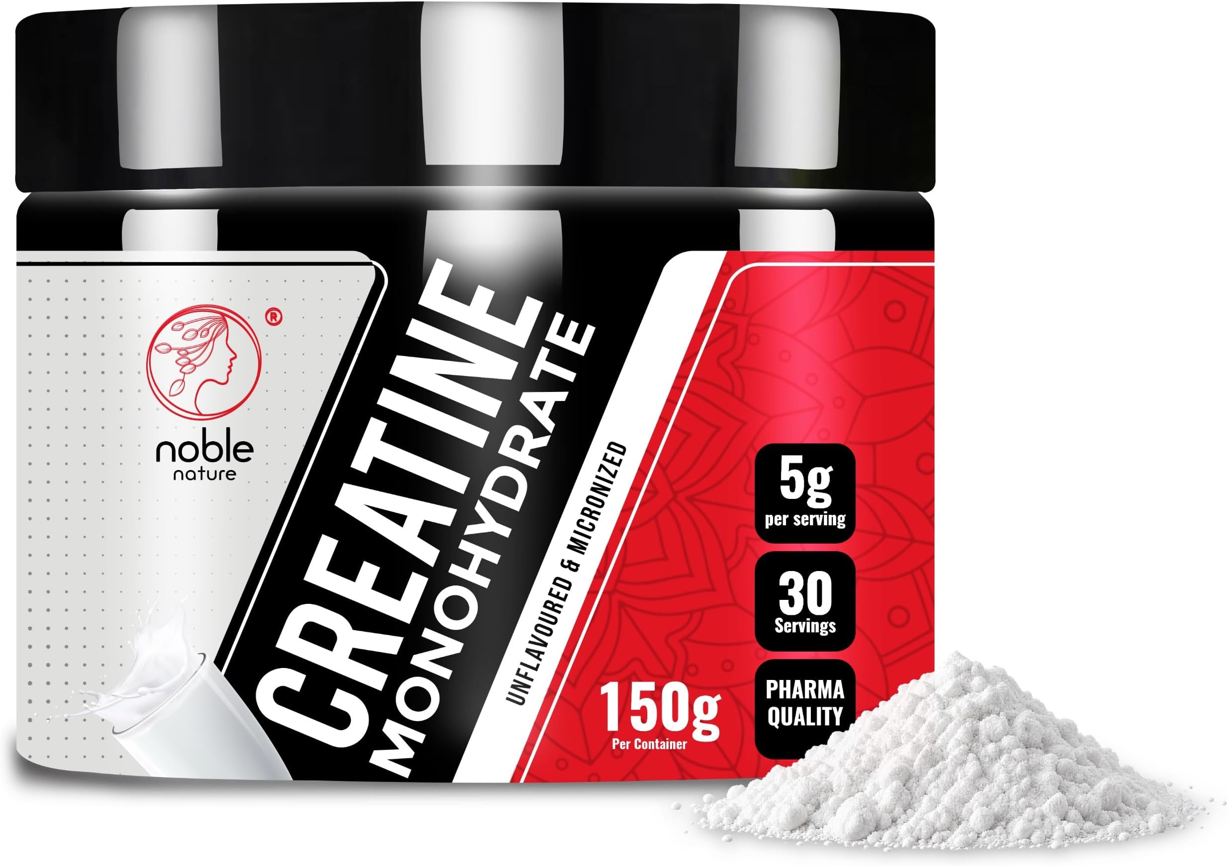 Creatine Monohydrate Powder - Micronized & Unflavoured for Muscle Building Support - 5 gms x 30 Servings - Dubai Central Lab Tested