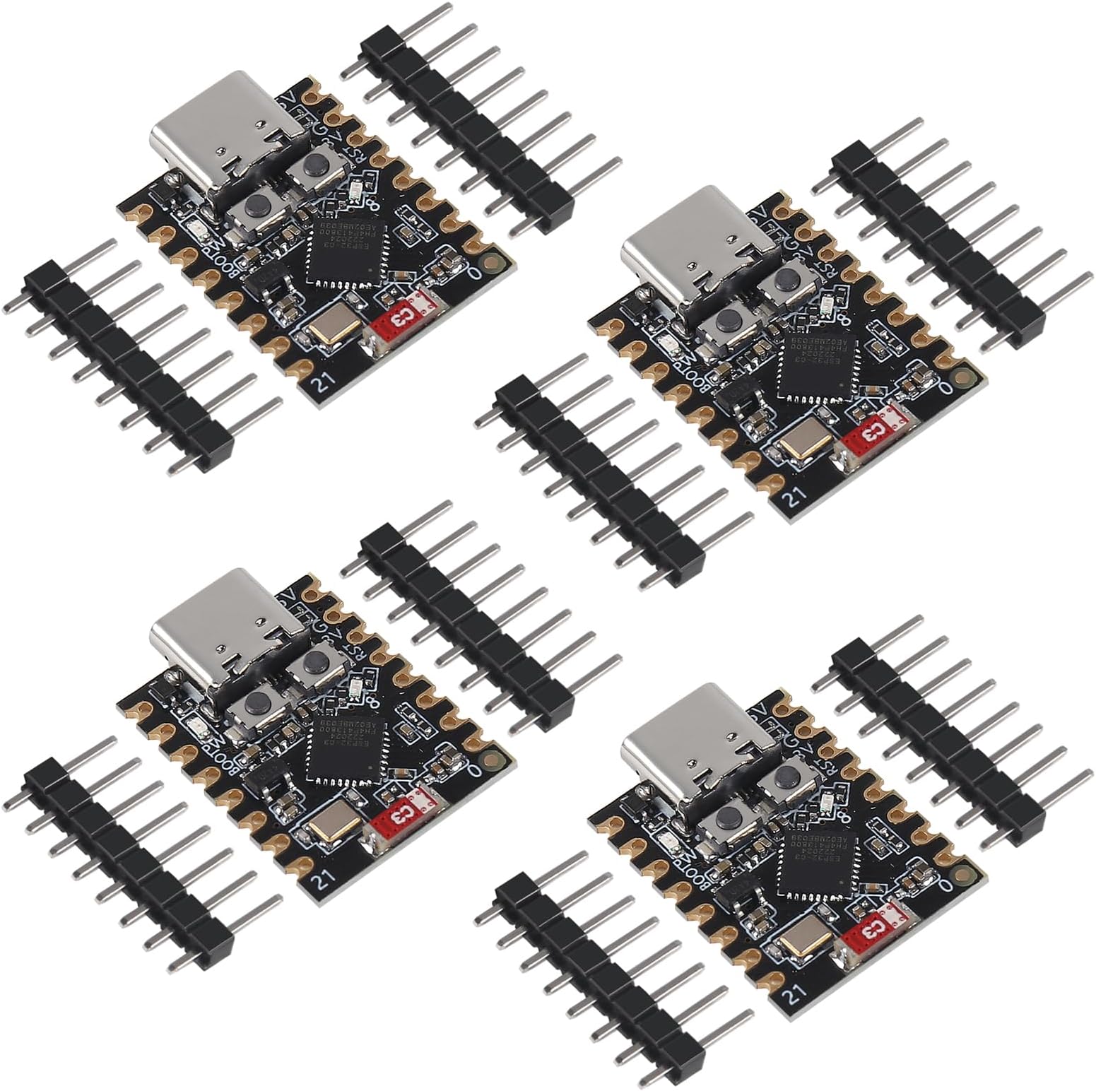 4pcs ESP32 ESP32-C3 Development Board ESP32 C3 Supermini WiFi Bluetooth Module ESP32C3 160MHz Running Frequency 2.4GHz Wi-Fi & Bluetooth for MicroPython