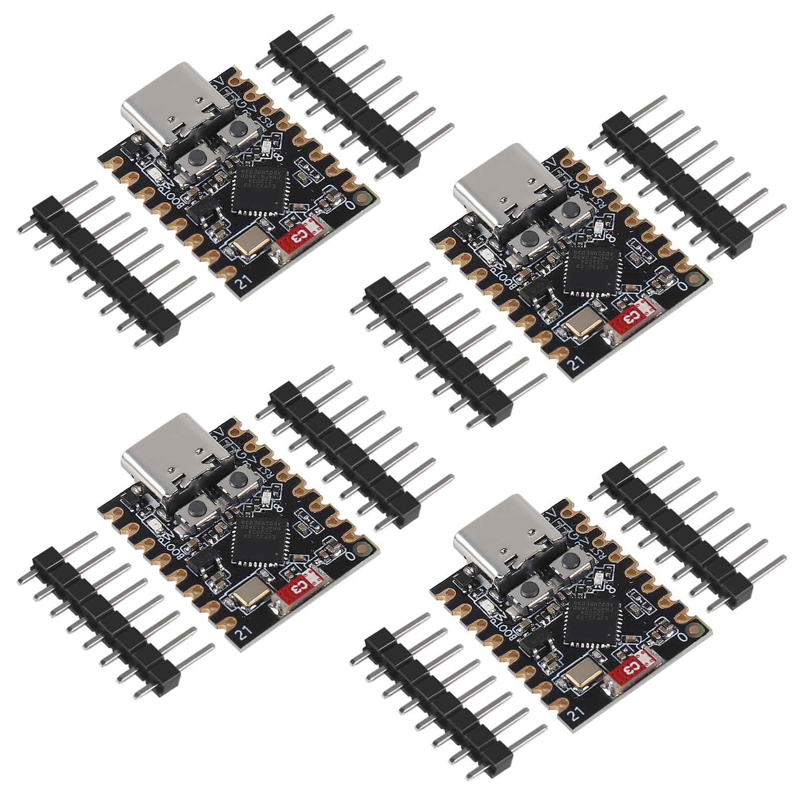 Lot 3 Cartes ESP32-C3 – Module USB-C 4 Mo Flash, WiFi 2.4 GHz + Bluetooth, CH343P, Dual-Core Compatible Arduino, Idéal IoT