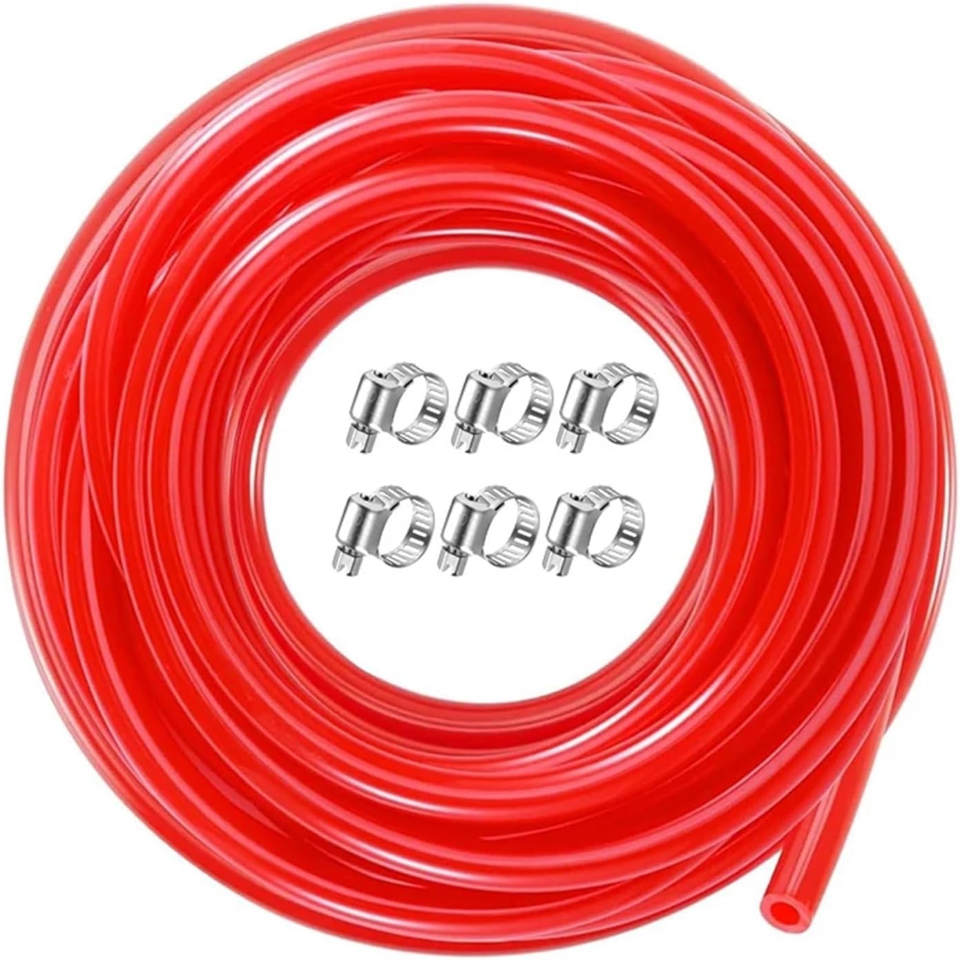 Beer Line 8M CO2 Gas Line Hose 5/16 ID 9/16 OD Beer Keg Tubing with 6 Clamps PVC Hose for Kegerator