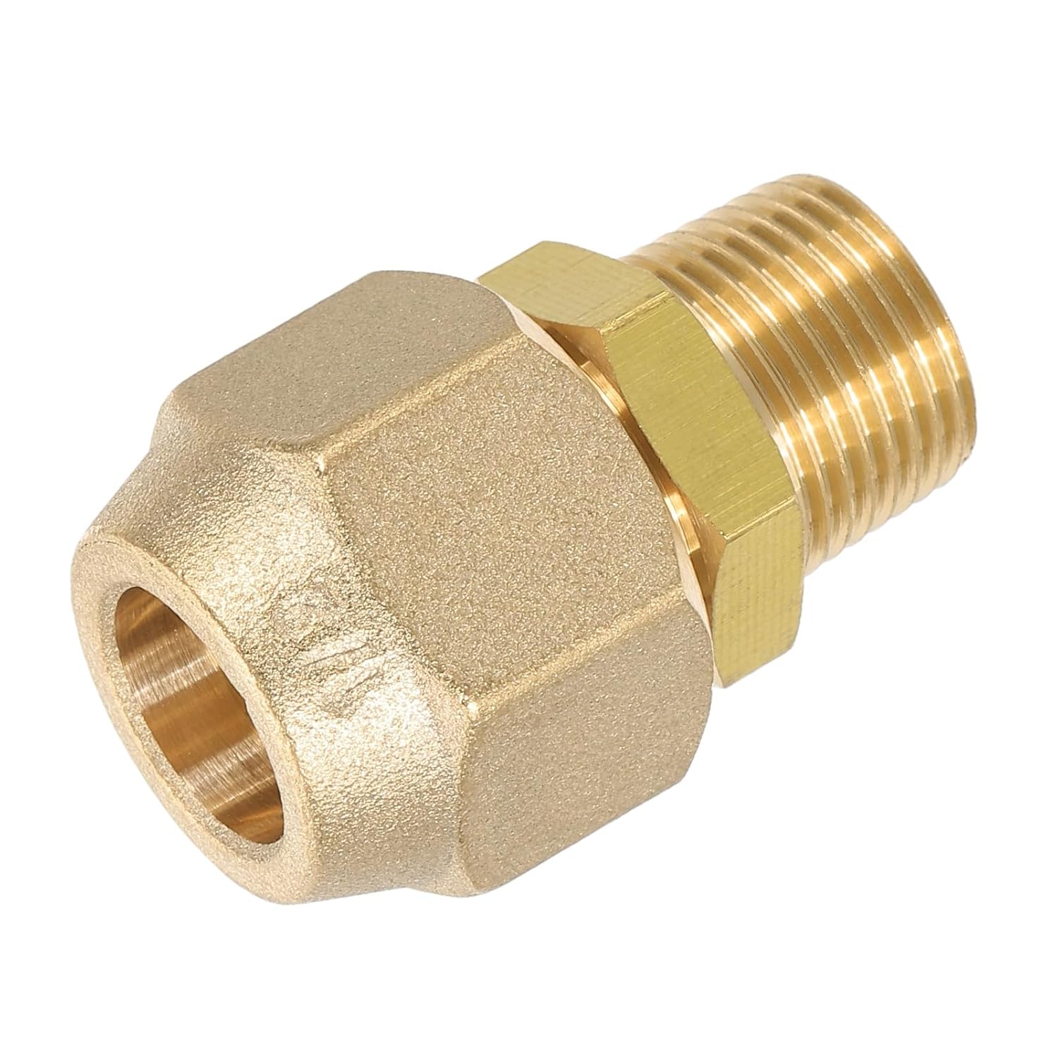PATIKIL Brass Pipe Fitting, 1/2SAE 45° Flare Male x 3/8NPT Male Thread Brass Tube Fitting Pipe Connector with Nut for Tubing Adapter Hose Air Conditioner Refrigeration Gas Adapter