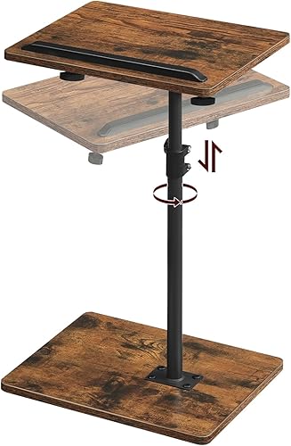 Miniatura 13 de Juego de 2 mesas de bandeja para TV, mesa de bandeja de apoyabrazos de sofá para sofá, mesa de esquina ajustable en altura con giro de 360°, mesas