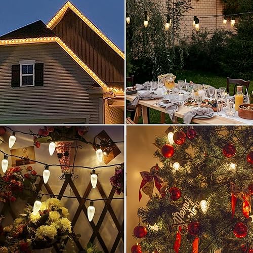 Miniatura 6 de Paquete de 25 bombillas LED C9 de repuesto de luces de Navidad, inastillables e impermeables, bombillas LED C9 de plástico para tiras de luces al
