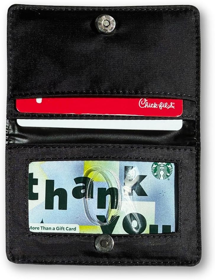 Big Skinny RFID Blocking Phone Card Case with Magnetic Clasp (Black)