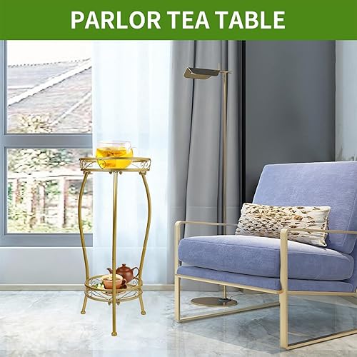 Vista 14 de Soporte para plantas para interiores y exteriores, 2 niveles de 27 pulgadas de alto, soporte de metal para maceta, soporte resistente para plantas