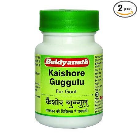 Baidyanath Kaishore Guggulu - 30 gm/80 Tablets - for gout (Vat Rakta) and its complications - Pack of 2