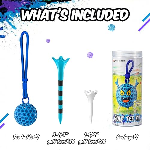 Miniatura 7 de Tees de golf profesionales de plástico Full Choice, paquete de 100 (3-1/4" o 2-3/4"), durabilidad y estabilidad mejoradas, diseñados para minimizar