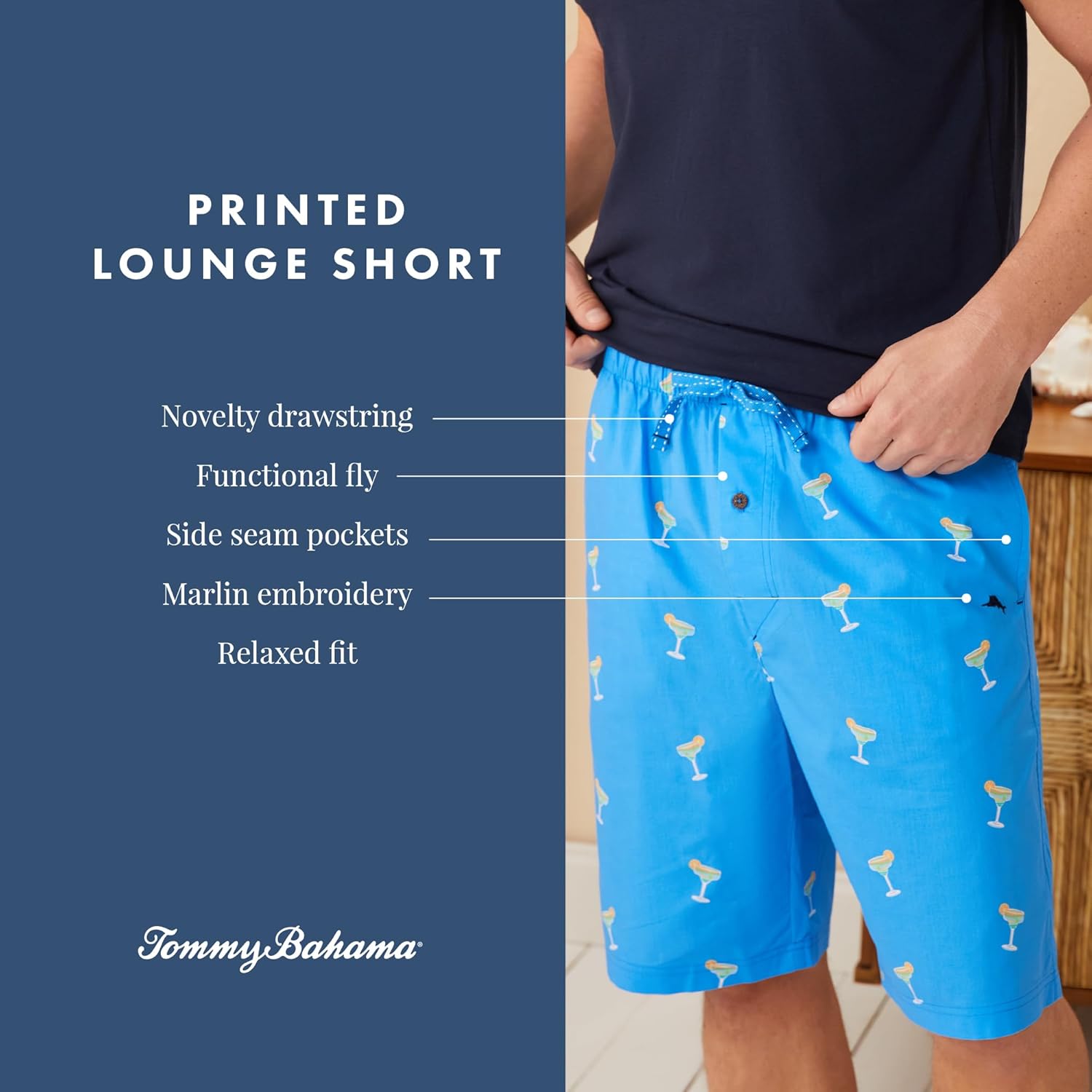 Tommy Bahama - Men's Essential Printed Lounge Short, Woven Pajama Shorts for Sleep or Lounge - Image 5
