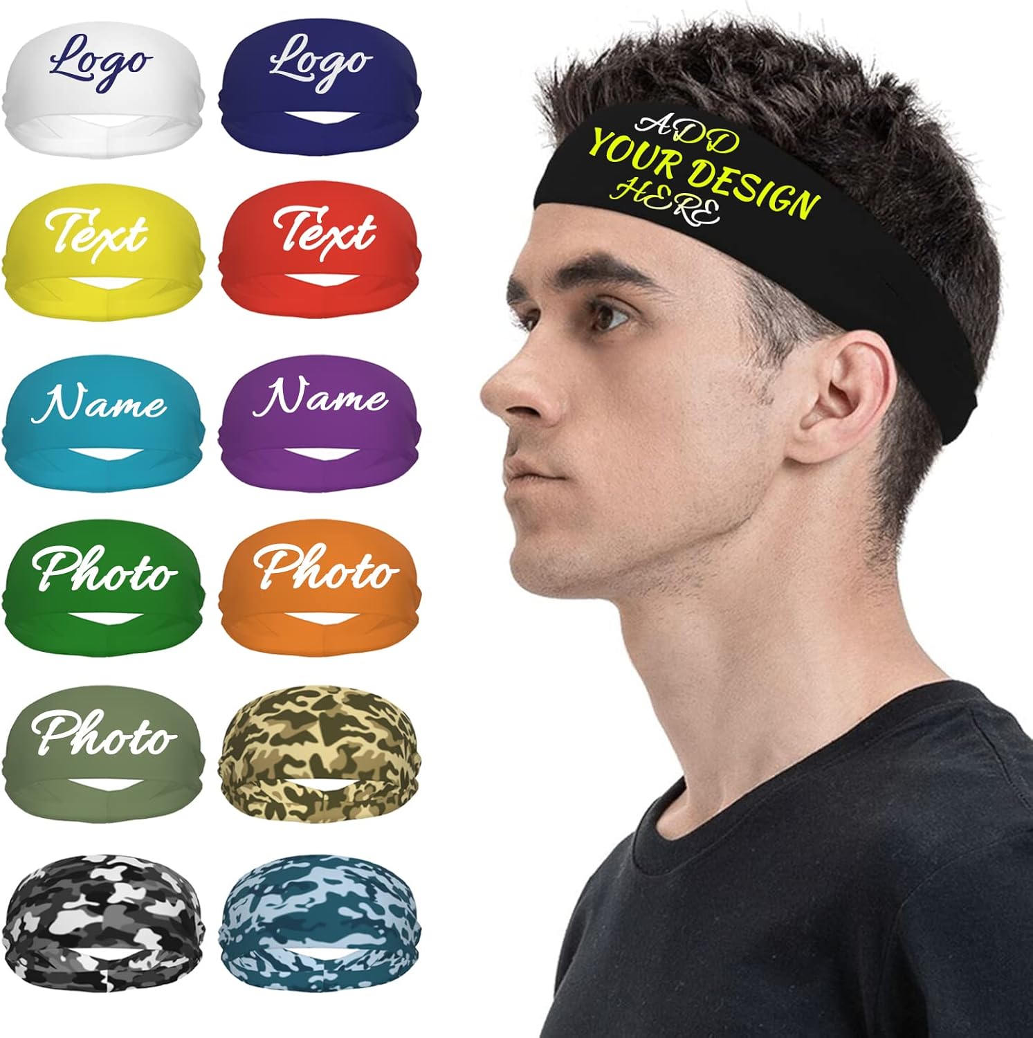 Custom Sport Headband, Personalized Sweatband for Men