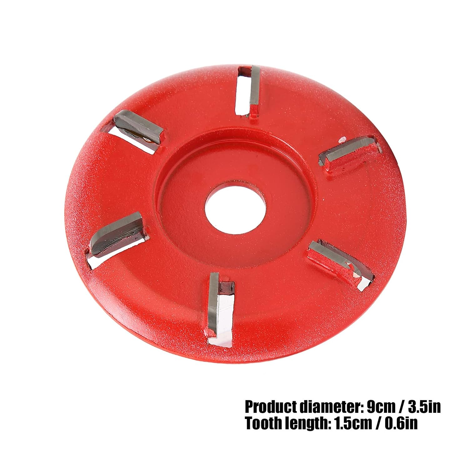 6-Tooth Grinding Wheel Disc, Wood Shaping Dish Carving Disc Set for Woodworking Roughening Polishing Attachment for 4" or 4-1/2" Angle Grinder with 5/8" Arbor (Red)