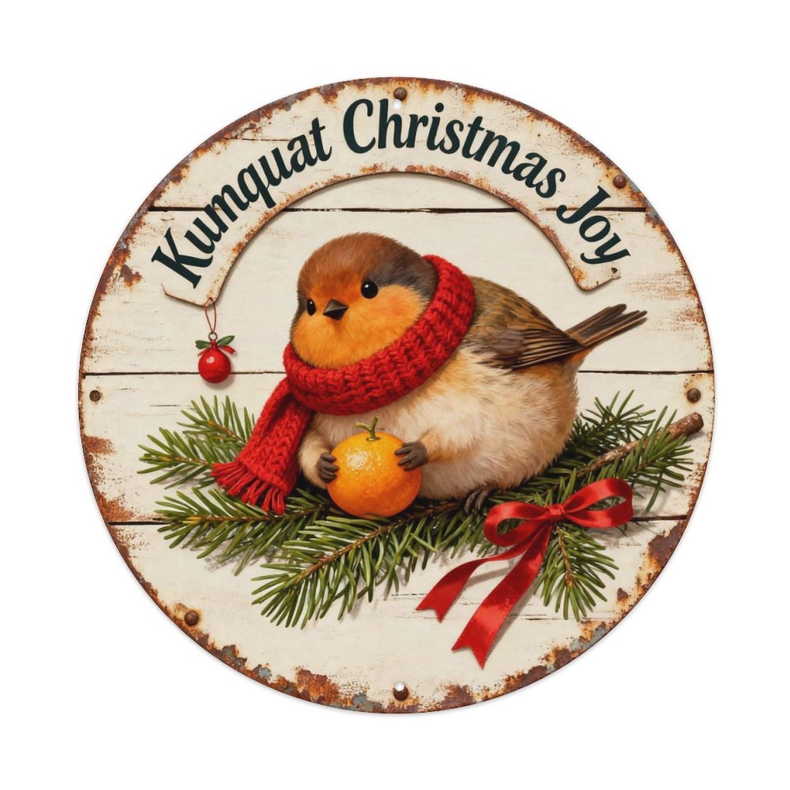 Kumquat Christmas Joy Sign Metal Tin Sign Plaque
