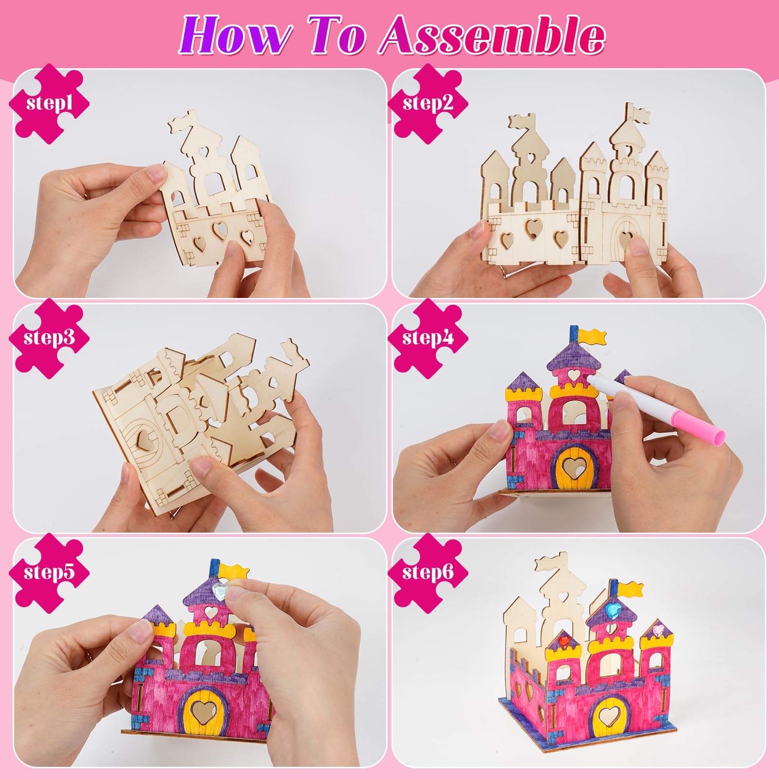 40 Holzanhänger Zum Bemalen - Bastelset Für Kinder Mit Farben & Schnüren