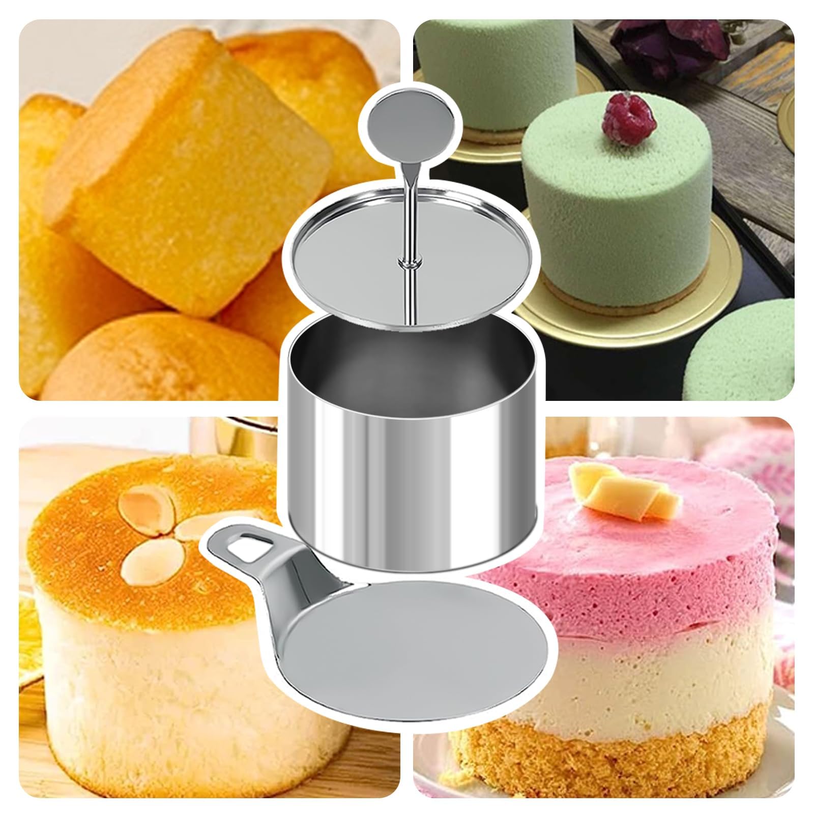 Set 6 Anelli Per Torta In Acciaio Inox 8cm - Cerchi Perforati Per Dolci