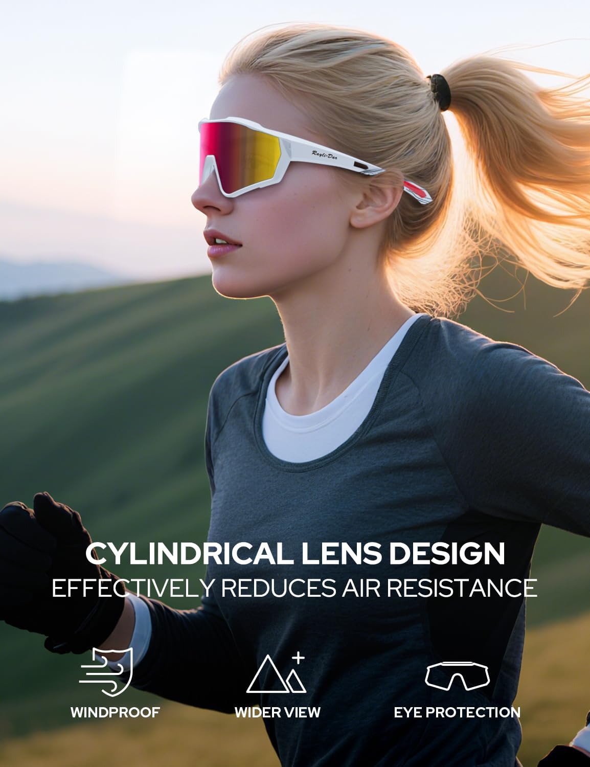 Rayli.Dar Polarized Sports Sunglasses for Men & Women UV400 TAC HD Lenses, Ultra Light TR90 Frame, Cycling Driving Glasses - Image 4