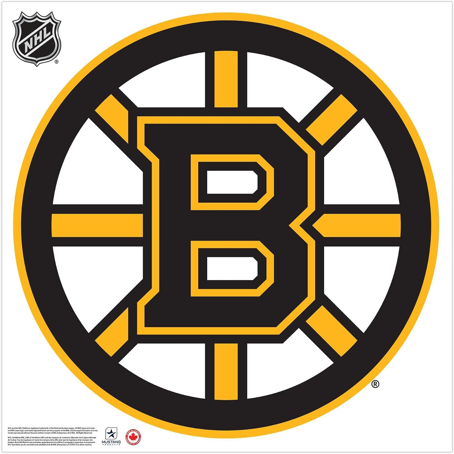 Boston Bruins 36x36 Team Logo Repositionable Wall Decal