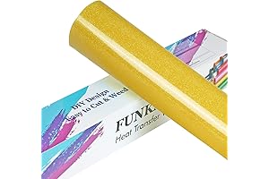 FUNKAKA Glitter Yellow Glitter Heat Transfer Vinyl