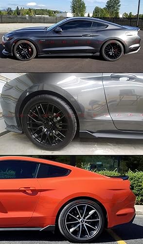 Miniatura 3 de Falda lateral con panel basculante complementario estilo M compatible con Ford Mustang GT Ecoboost S550 2015-2023, color negro